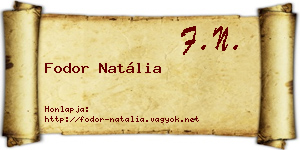 Fodor Natália névjegykártya